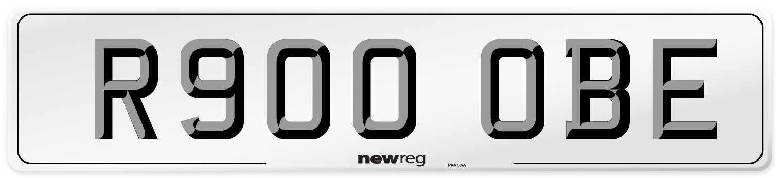 R900 OBE Number Plate from New Reg